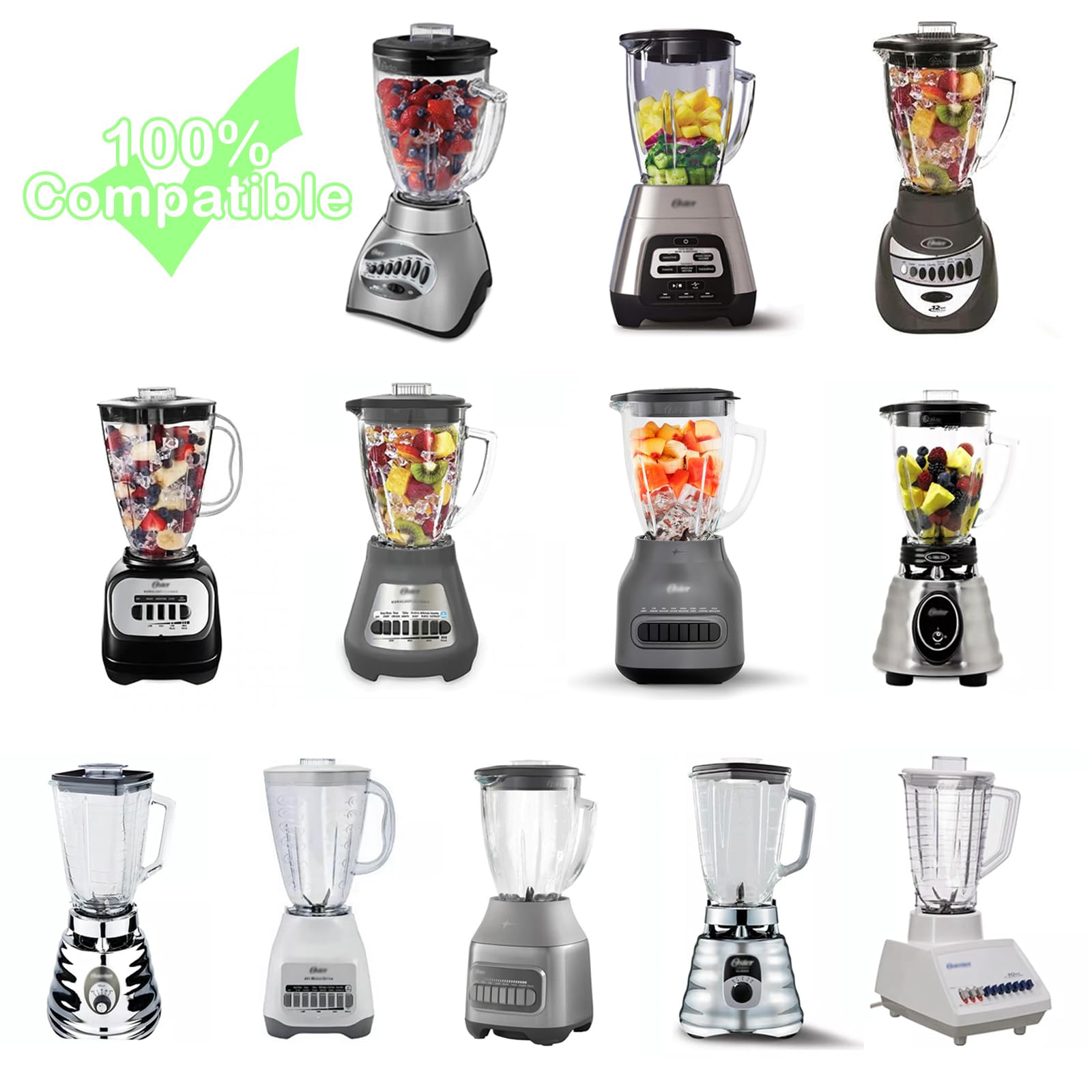 6 Cup Blender Glass Jar Replacement Parts with Blade for Oster